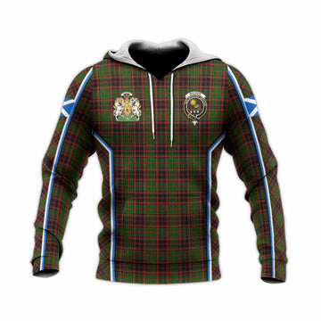 Buchan Tartan Crest Knitted Hoodie Scotland Coat of Arm Flag Style - Tartan Vibes Clothing