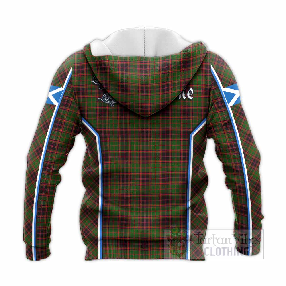Buchan Tartan Crest Knitted Hoodie Scotland Coat of Arm Flag Style - Tartan Vibes Clothing