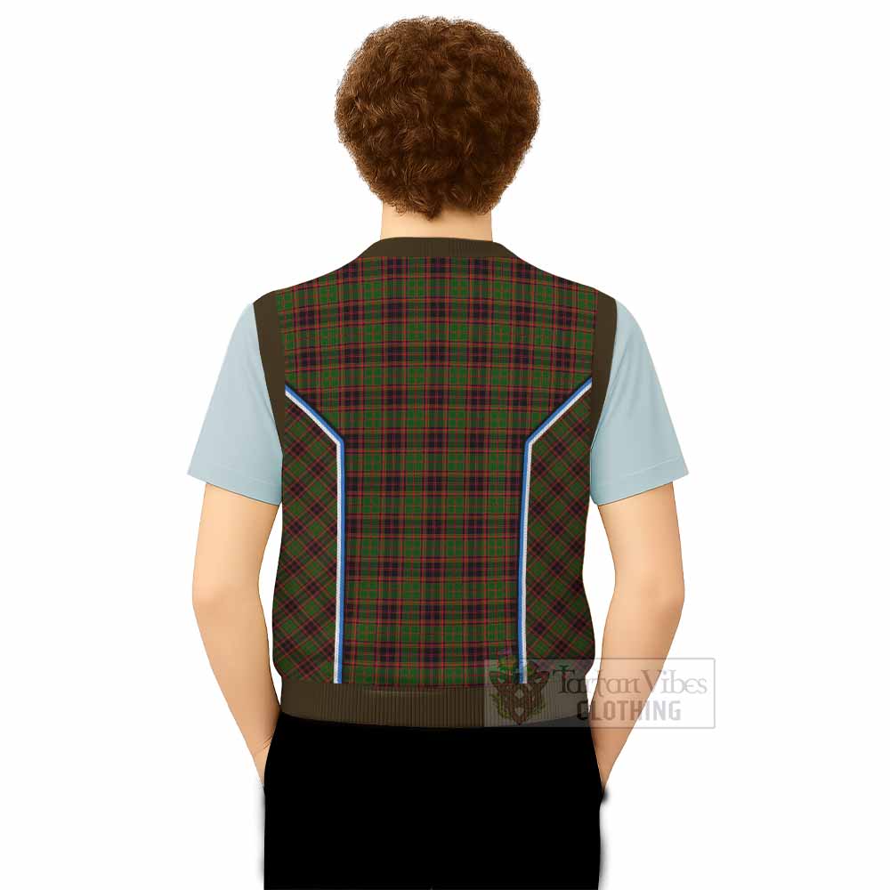 Buchan Tartan Crest Knitted V-Neck Vest Scotland Coat of Arm Flag Style - Tartan Vibes Clothing