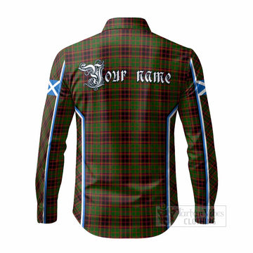 Buchan Tartan Crest Long Sleeve Button Shirts Scotland Coat of Arm Flag Style