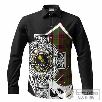 Buchan Tartan Crest Long Sleeve Button Shirts Scottish Celtic Cross Heritage