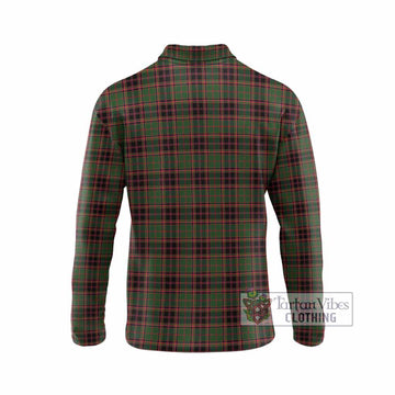 Buchan Tartan Crest Long Sleeve Polo Shirt Ferocious Lion Style