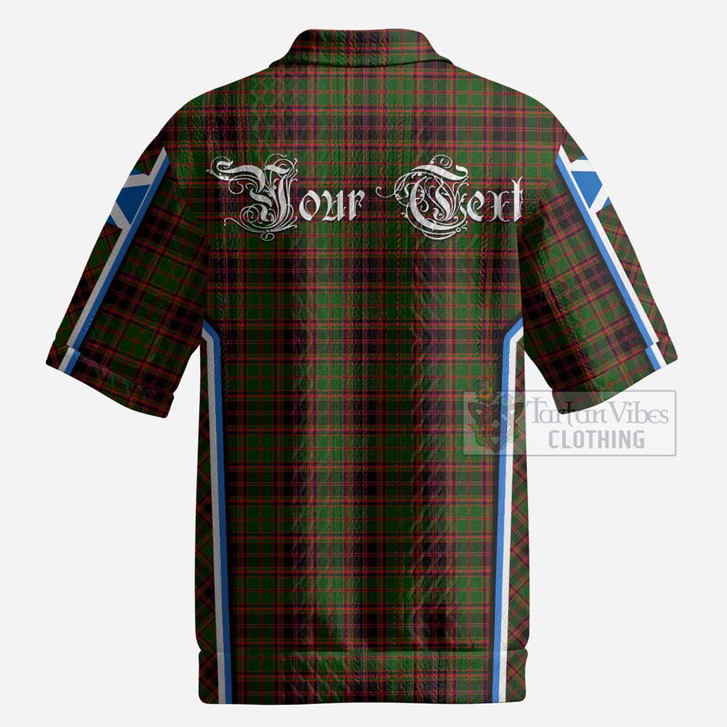 Buchan Tartan Crest Men’s Polo Sweater Top Scotland Coat of Arm Flag Style