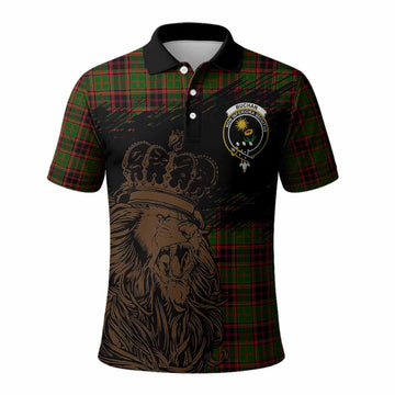 Buchan Tartan Crest Polo Shirt Crowned Lion Heritage Style
