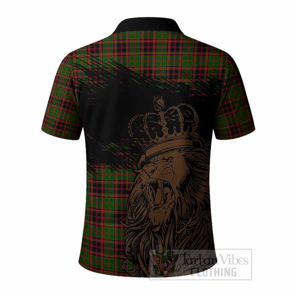 Buchan Tartan Crest Polo Shirt Crowned Lion Heritage Style
