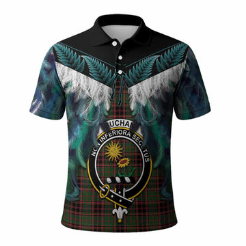 Buchan Tartan Crest Polo Shirt New Zealand Maori Korowai Cloak
