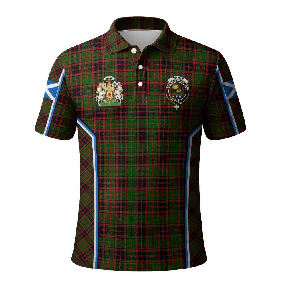 Buchan Tartan Crest Polo Shirt Scotland Coat of Arm Flag Style - Tartan Vibes Clothing
