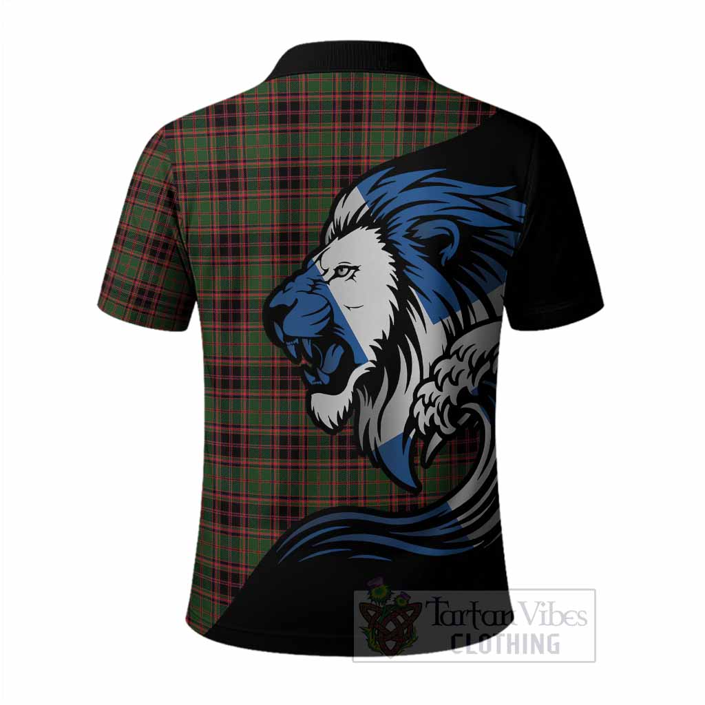 Buchan Tartan Crest Polo Shirt Scottish Golden Lions Wave Flow
