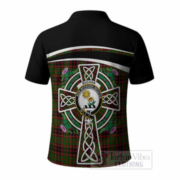 Buchan Tartan Crest Polo Shirt Scottish Thistle Celtic Cross Alba Gu Brath