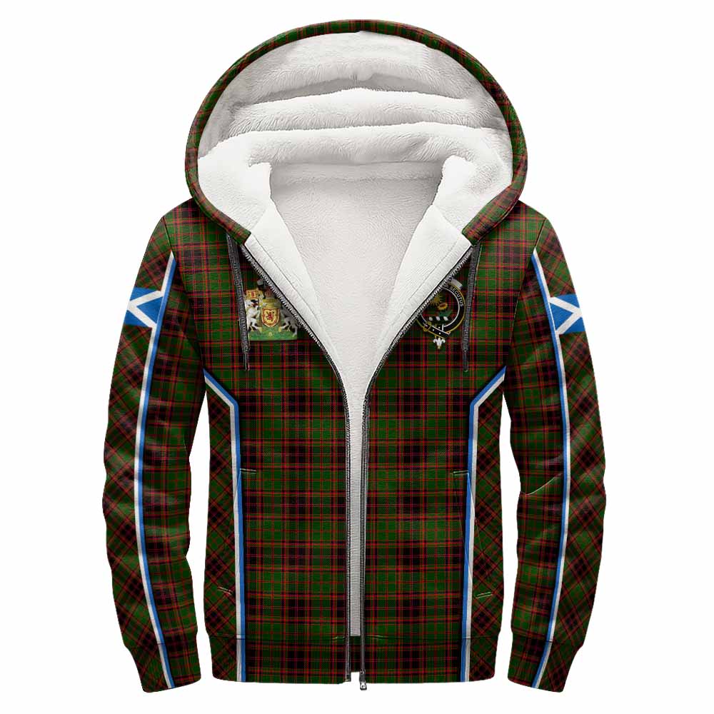 Buchan Tartan Crest Sherpa Hoodie Scotland Coat of Arm Flag Style - Tartan Vibes Clothing