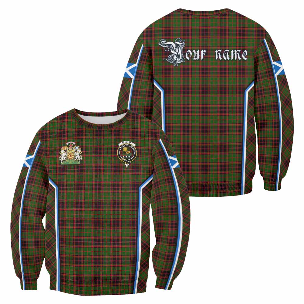 Buchan Tartan Crest Sweatshirt Scotland Coat of Arm Flag Style - Tartan Vibes Clothing