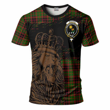 Buchan Tartan Crest T-Shirt Crowned Lion Heritage Style