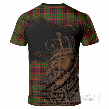 Buchan Tartan Crest T-Shirt Crowned Lion Heritage Style