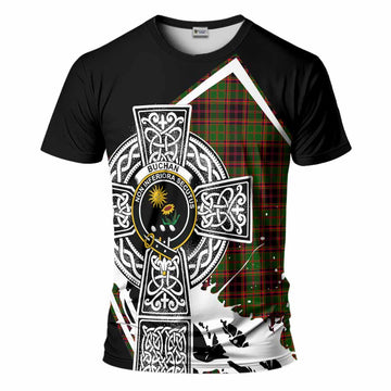 Buchan Tartan Crest T-Shirt Scottish Celtic Cross Heritage