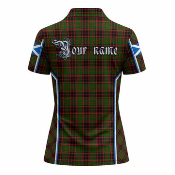 Buchan Tartan Crest Women's Polo Shirt Scotland Coat of Arm Flag Style