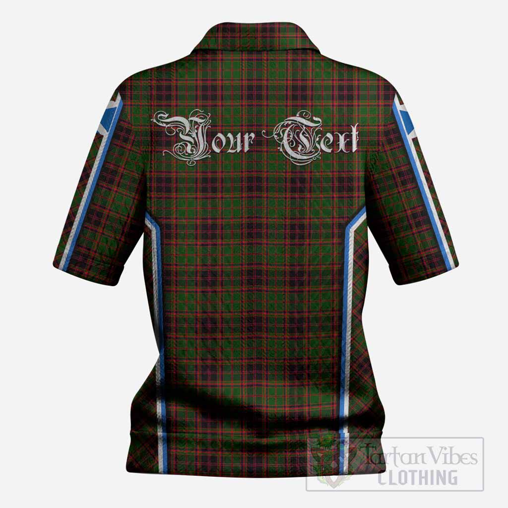 Buchan Tartan Crest Women’s Polo Sweater Top Scotland Coat of Arm Flag Style