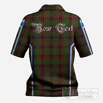 Buchan Tartan Crest Women’s Polo Sweater Top Scotland Coat of Arm Flag Style