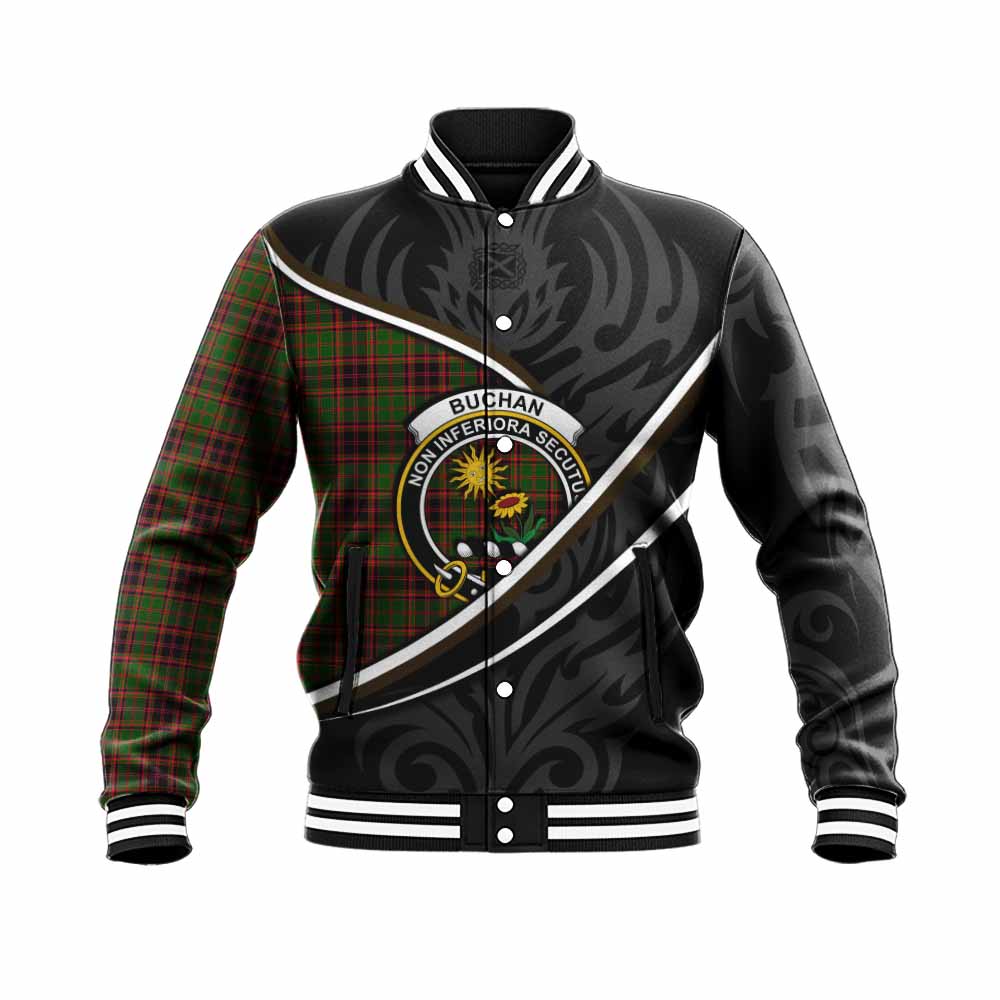 Buchan Tartan Family Crest Baseball Jacket Celtic Scottish Thistle Floral - Tartan Vibes Clothing