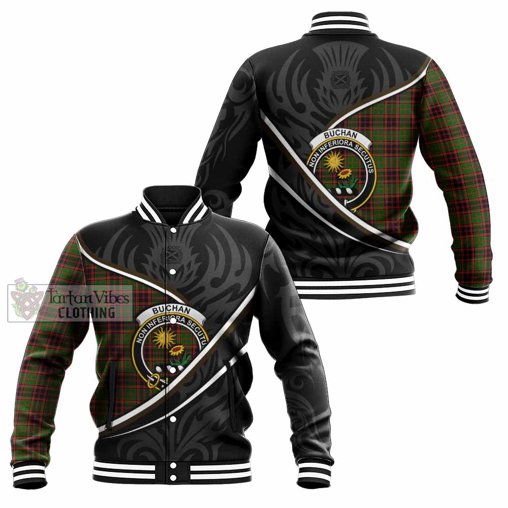 Buchan Tartan Family Crest Baseball Jacket Celtic Scottish Thistle Floral - Tartan Vibes Clothing