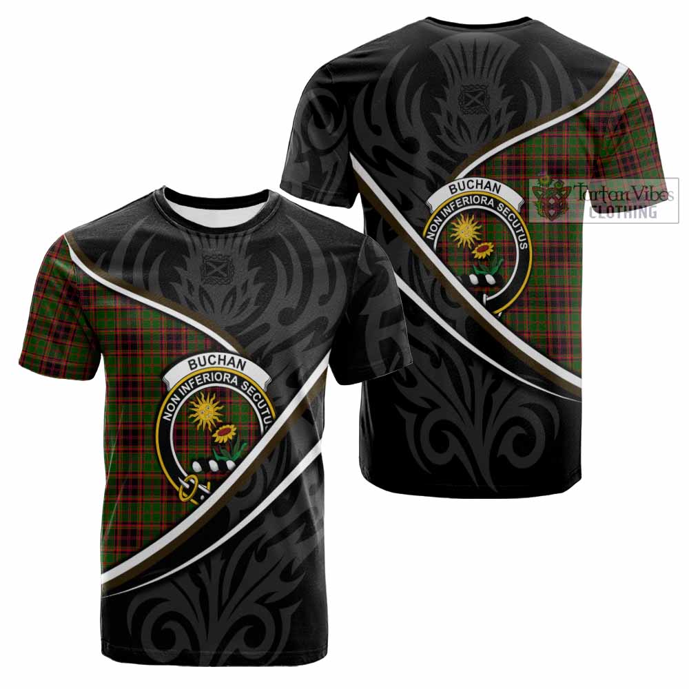 Buchan Tartan Family Crest Cotton T-shirt Celtic Scottish Thistle Floral - Tartan Vibes Clothing