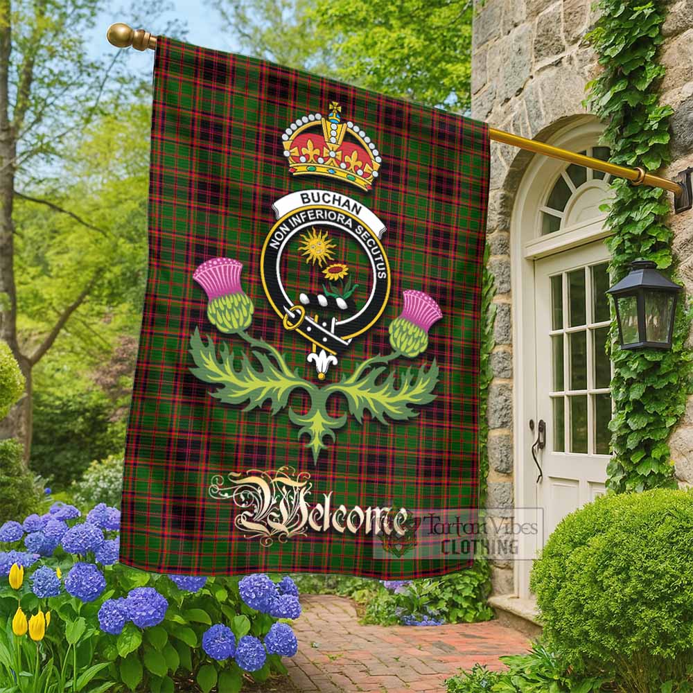 Buchan Tartan Family Crest Garden Flag Royal Thistle Welcome Style - Tartan Vibes Clothing
