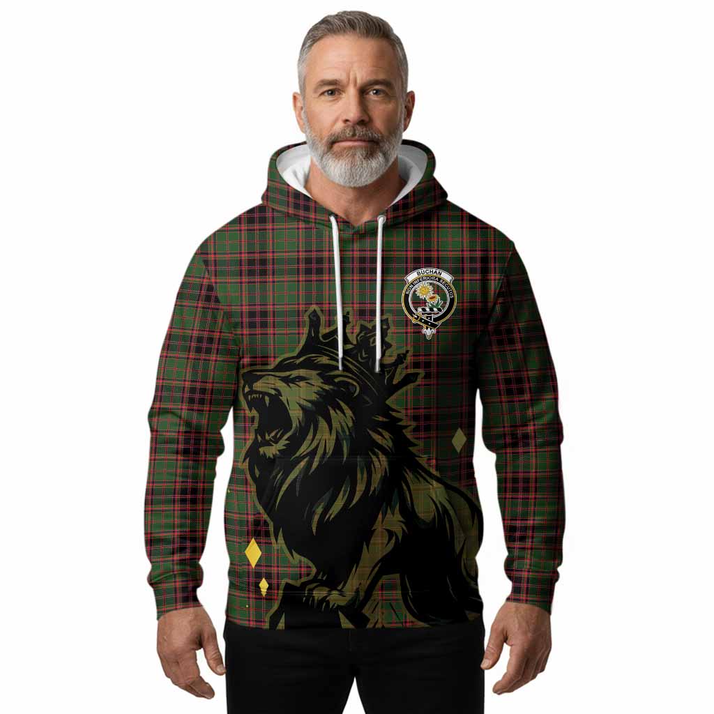 Buchan Tartan Family Crest Hoodie Crowned Lion Roaring