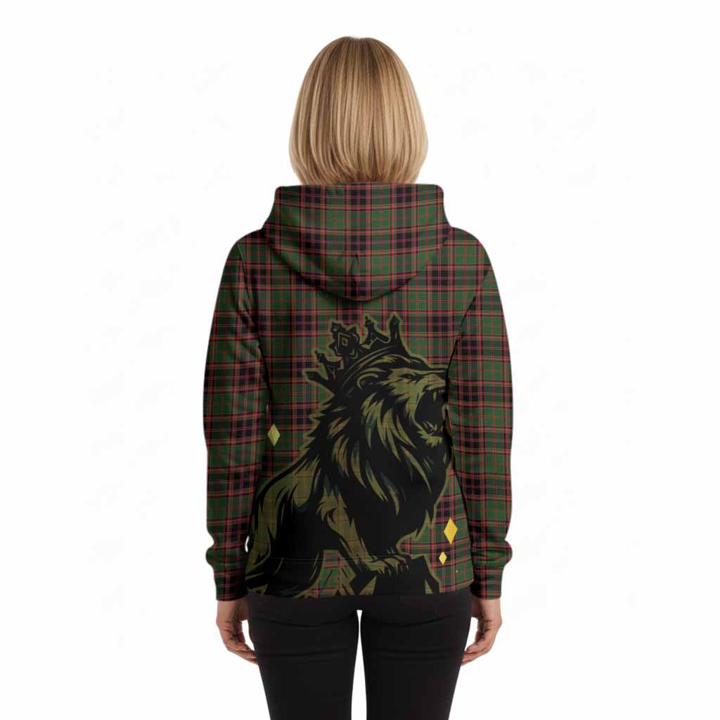 Buchan Tartan Family Crest Hoodie Crowned Lion Roaring
