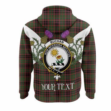 Buchan Tartan Family Crest Hoodie Scottish Burns Night Thistle Floral
