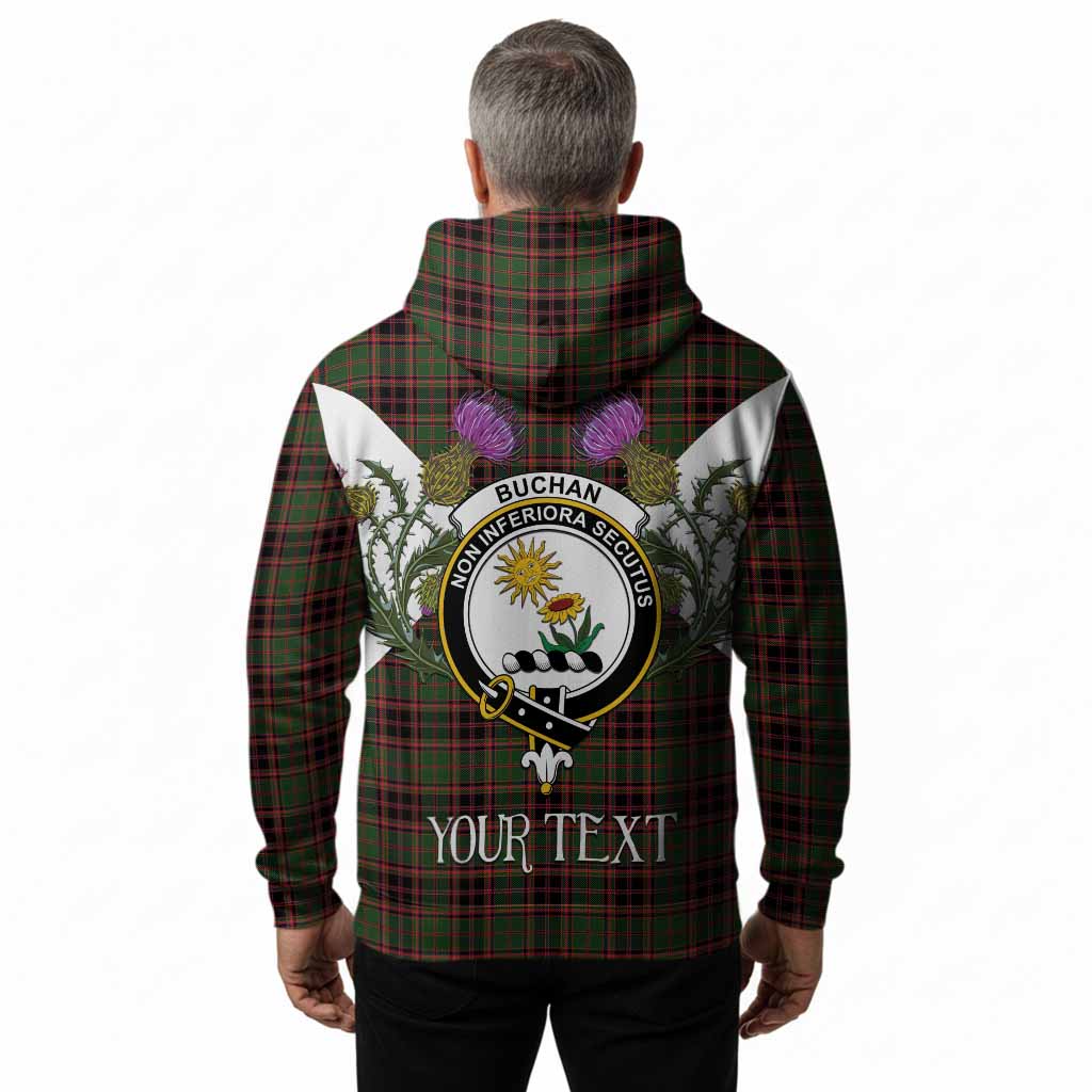Buchan Tartan Family Crest Hoodie Scottish Burns Night Thistle Floral