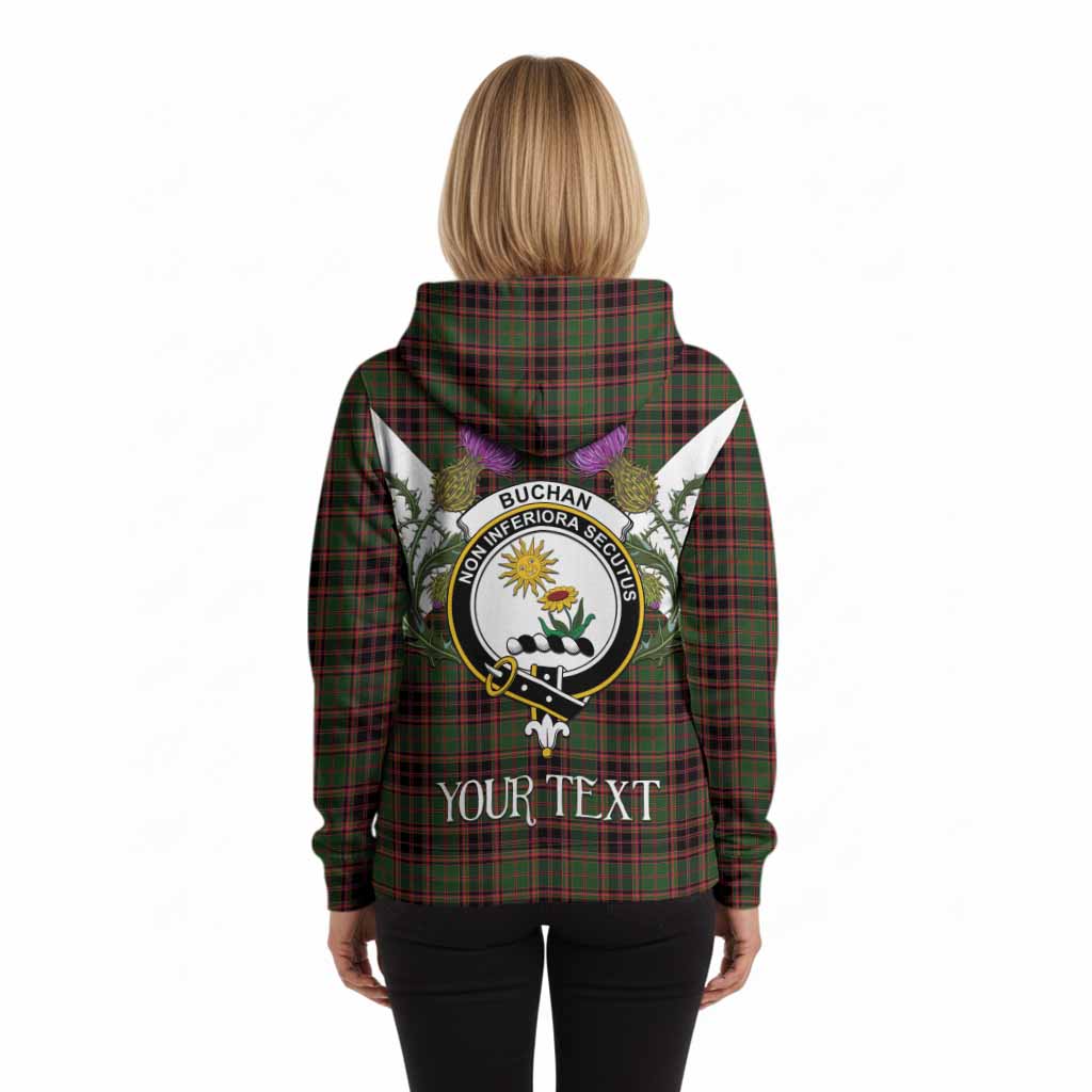 Buchan Tartan Family Crest Hoodie Scottish Burns Night Thistle Floral