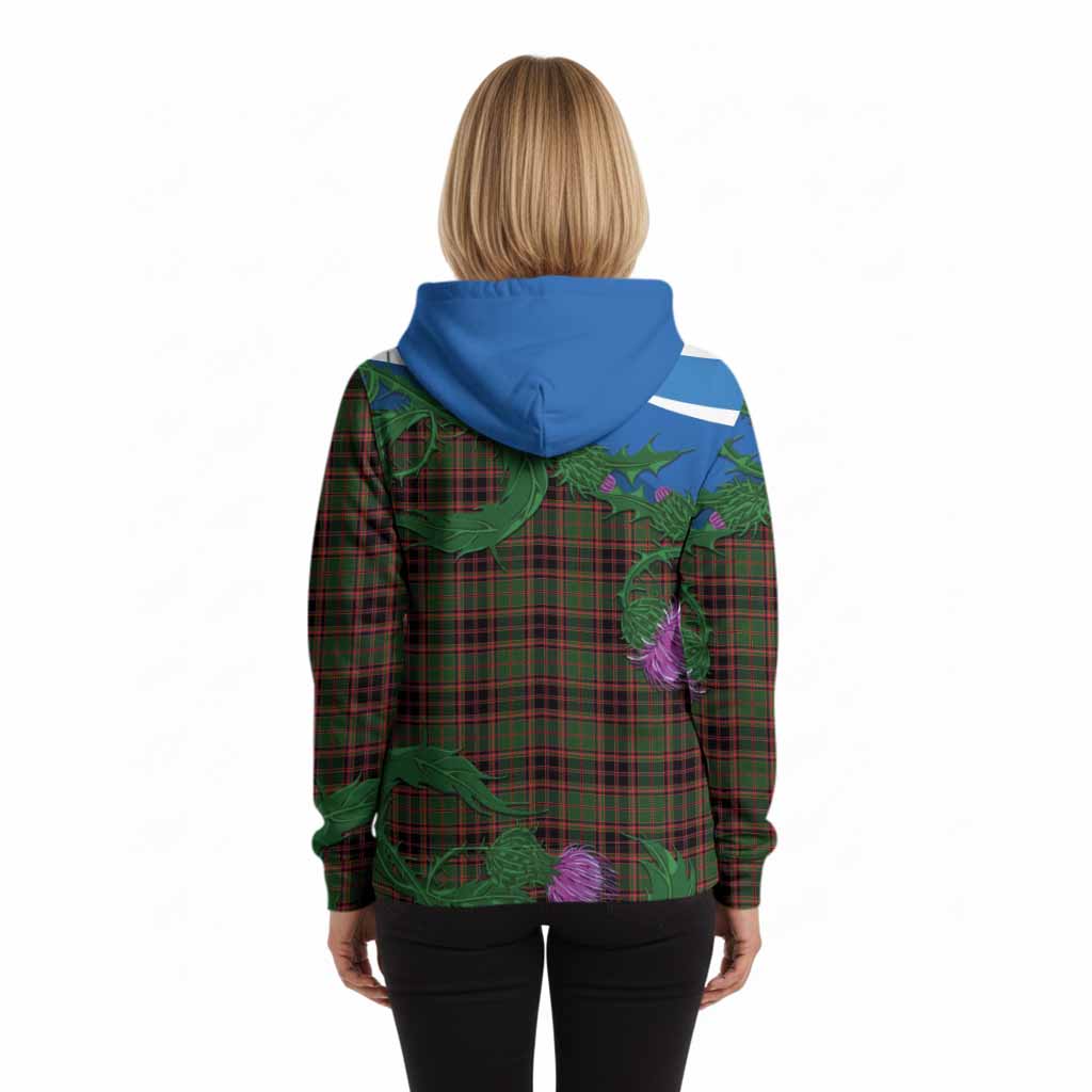 Buchan Tartan Family Crest Hoodie Thistle in Minimalism
