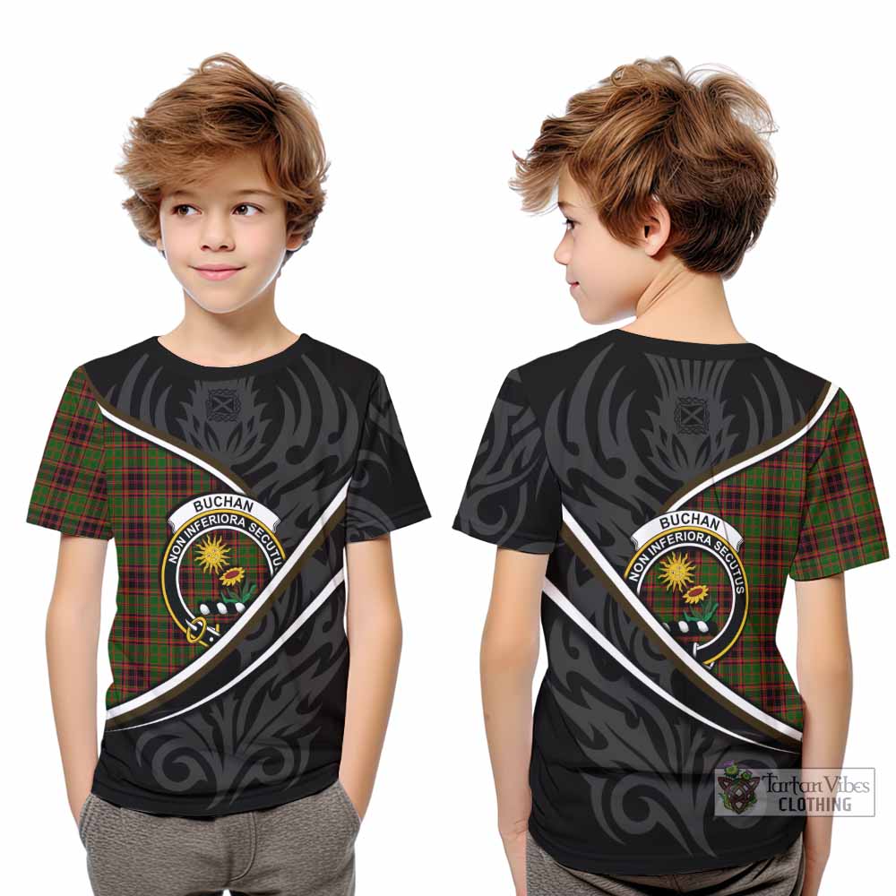 Buchan Tartan Family Crest Kid T-shirt Celtic Scottish Thistle Floral - Tartan Vibes Clothing