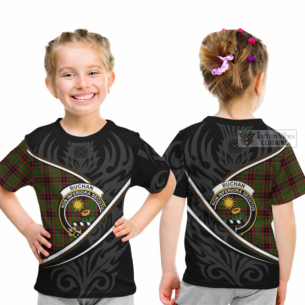 Buchan Tartan Family Crest Kid T-shirt Celtic Scottish Thistle Floral - Tartan Vibes Clothing
