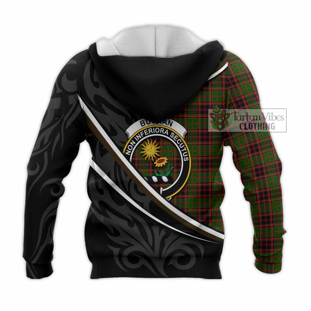 Buchan Tartan Family Crest Knitted Hoodie Celtic Scottish Thistle Floral - Tartan Vibes Clothing