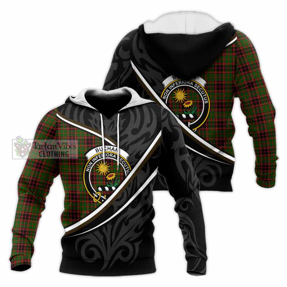Buchan Tartan Family Crest Knitted Hoodie Celtic Scottish Thistle Floral - Tartan Vibes Clothing