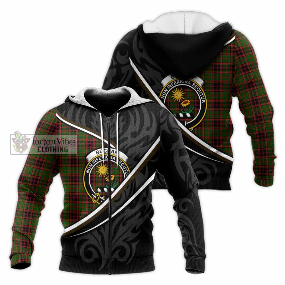 Buchan Tartan Family Crest Knitted Hoodie Celtic Scottish Thistle Floral - Tartan Vibes Clothing