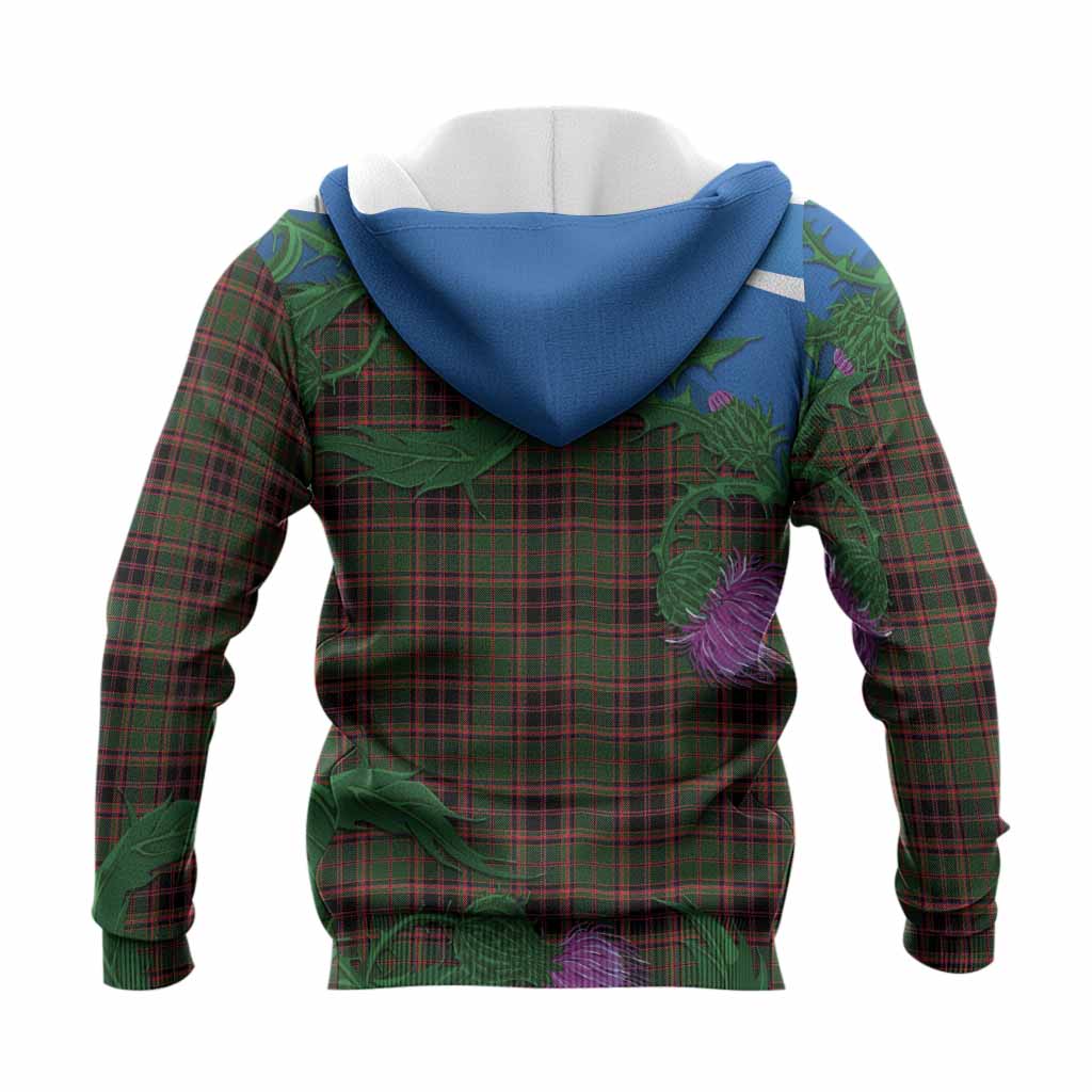 Buchan Tartan Family Crest Knitted Hoodie Thistle in Minimalism