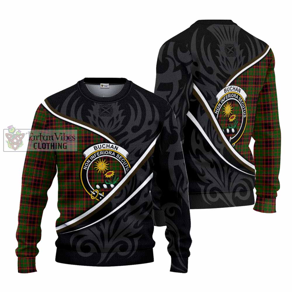 Buchan Tartan Family Crest Knitted Sweater Celtic Scottish Thistle Floral - Tartan Vibes Clothing
