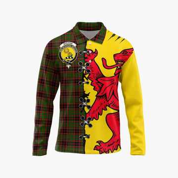 Buchan Tartan Family Crest Long Sleeve Polo Shirt Lion Rampant Honor