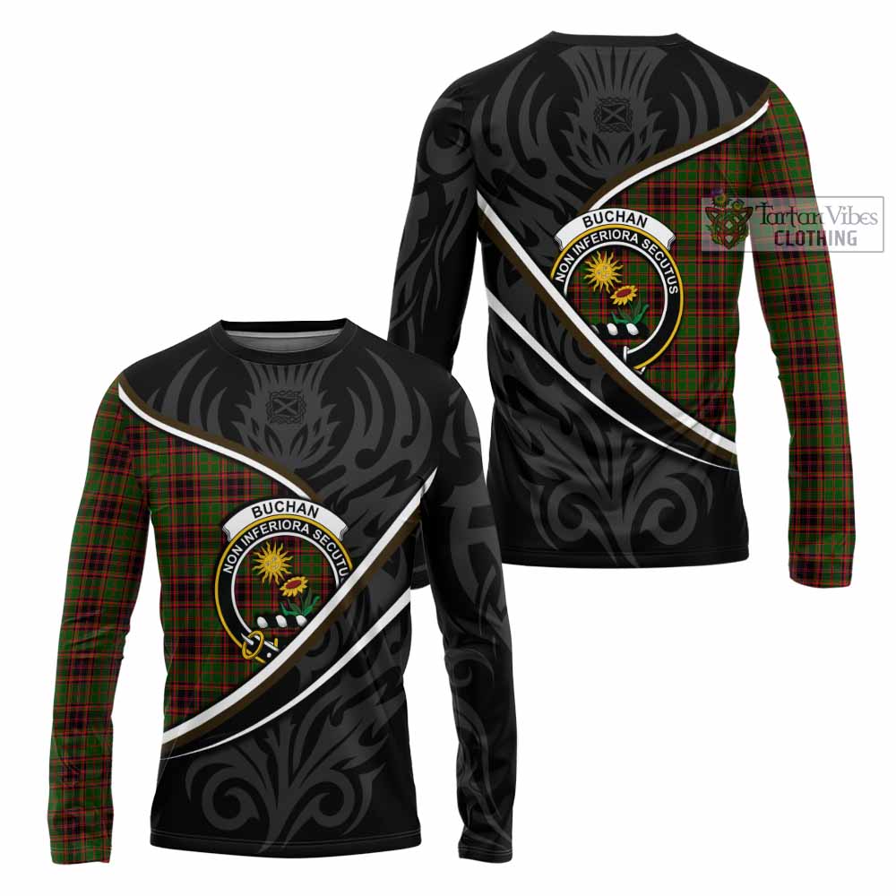 Buchan Tartan Family Crest Long Sleeve T-Shirt Celtic Scottish Thistle Floral - Tartan Vibes Clothing