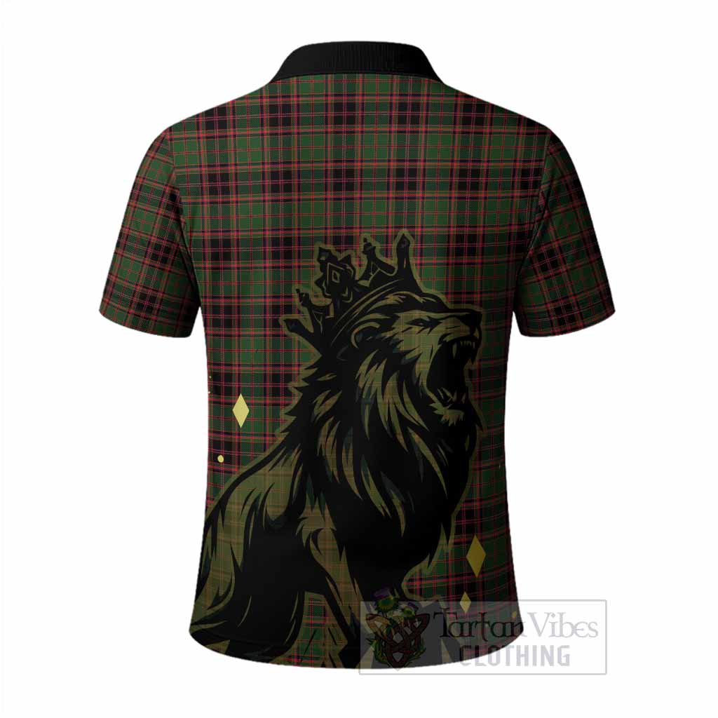 Buchan Tartan Family Crest Polo Shirt Crowned Lion Roaring