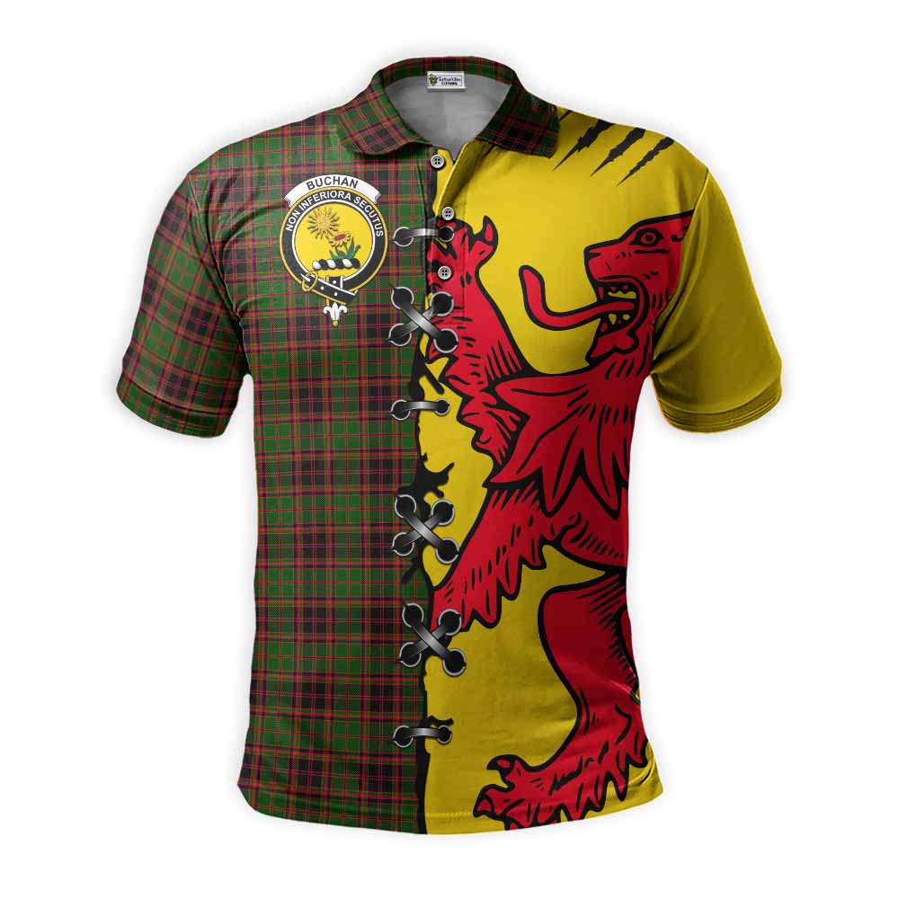 Buchan Tartan Family Crest Polo Shirt Lion Rampant Honor - Tartan Vibes Clothing