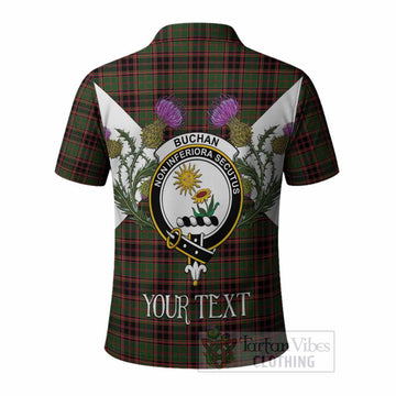 Buchan Tartan Family Crest Polo Shirt Scottish Burns Night Thistle Floral