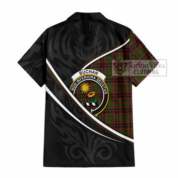 Buchan Tartan Family Crest Hawaiian Shirt Celtic Scottish Thistle Floral