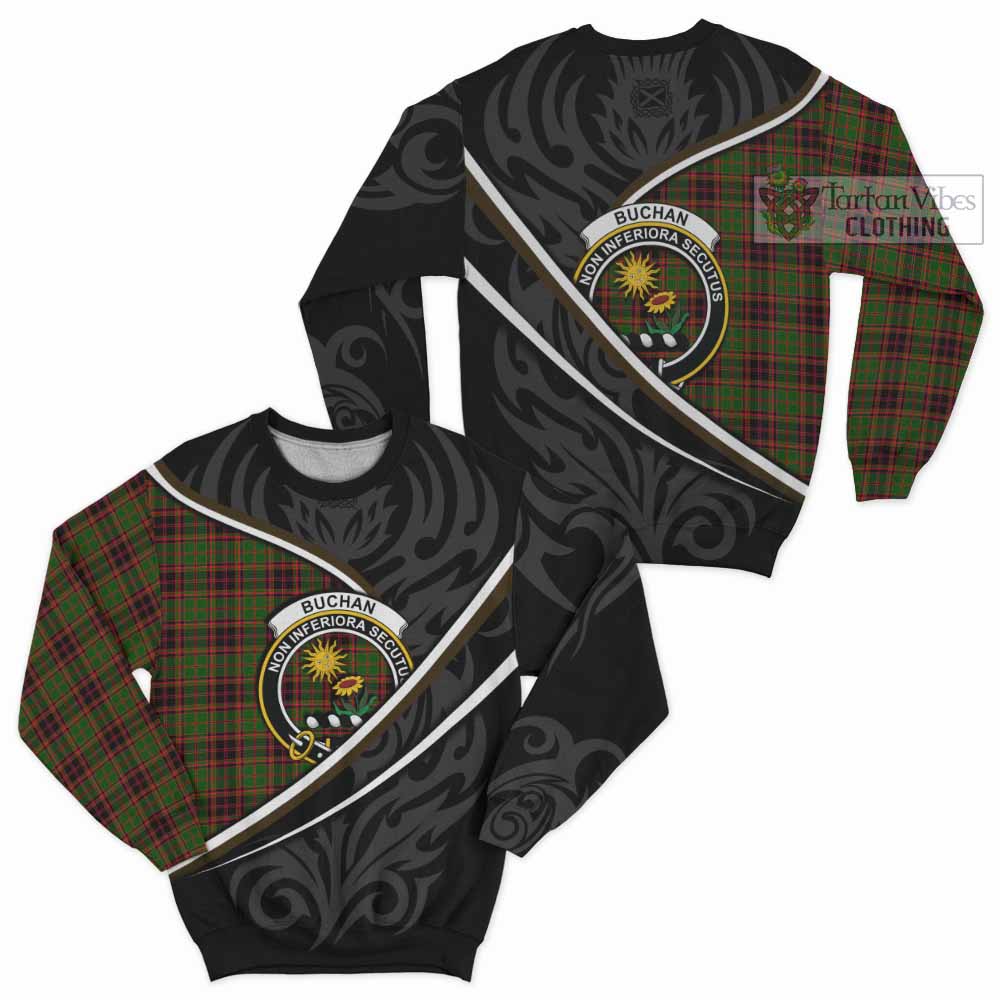 Buchan Tartan Family Crest Sweatshirt Celtic Scottish Thistle Floral - Tartan Vibes Clothing