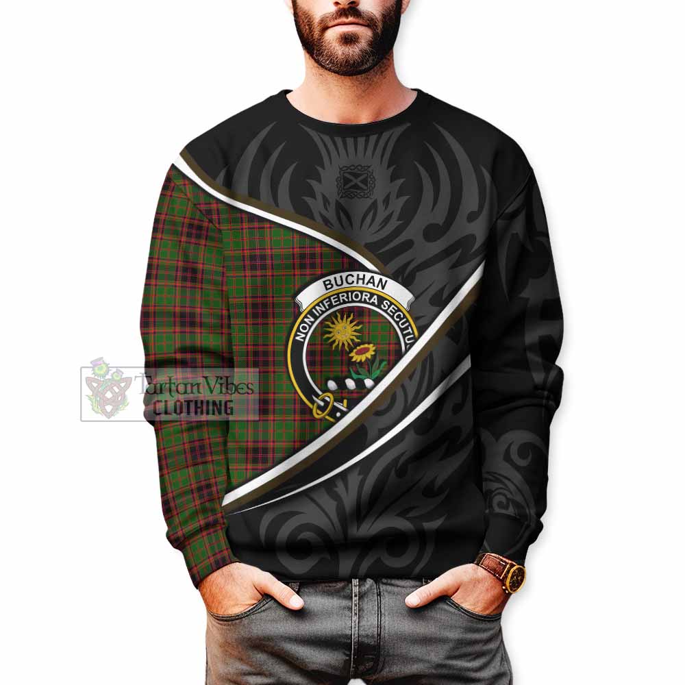 Buchan Tartan Family Crest Sweatshirt Celtic Scottish Thistle Floral - Tartan Vibes Clothing