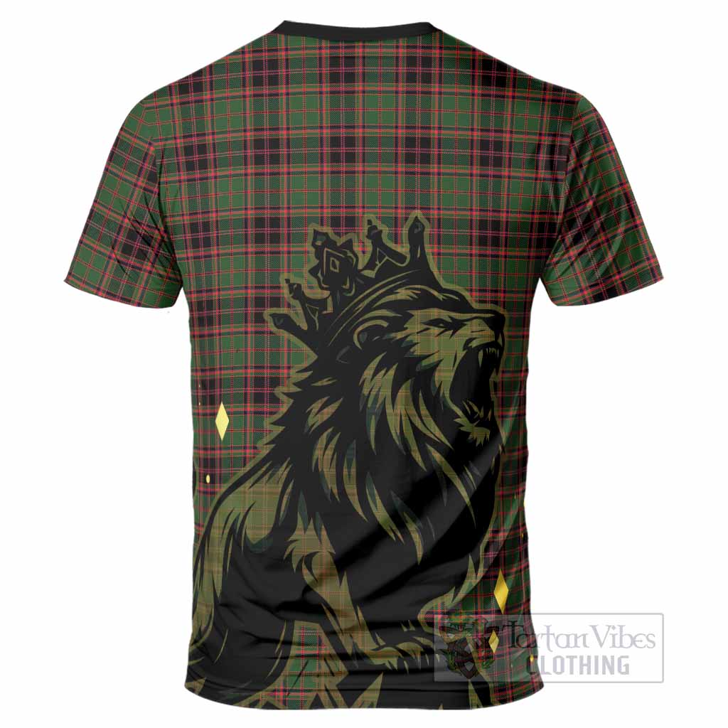 Buchan Tartan Family Crest T-Shirt Crowned Lion Roaring