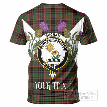 Buchan Tartan Family Crest T-Shirt Scottish Burns Night Thistle Floral