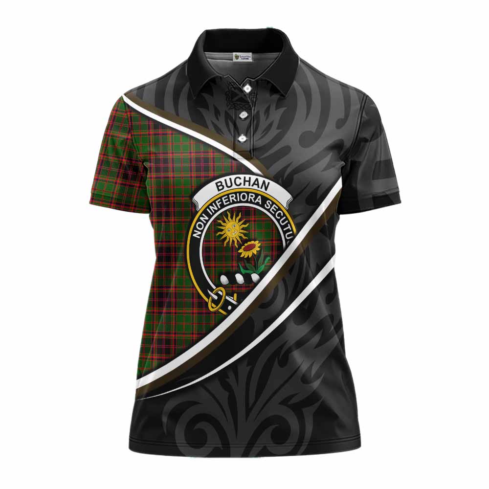 Buchan Tartan Family Crest Women's Polo Shirt Celtic Scottish Thistle Floral - Tartan Vibes Clothing