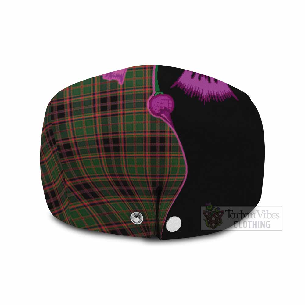 Buchan Tartan Flat Cap, Jeff Cap Traditional Scottish Thistle